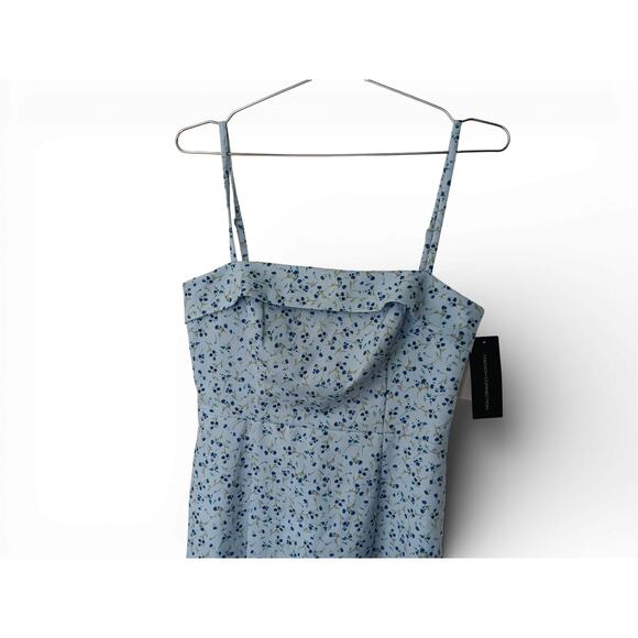 New with Tags French Connection Icy Blue Floral Midi Dress Size 6 Cottagecore - Picture 8 of 16